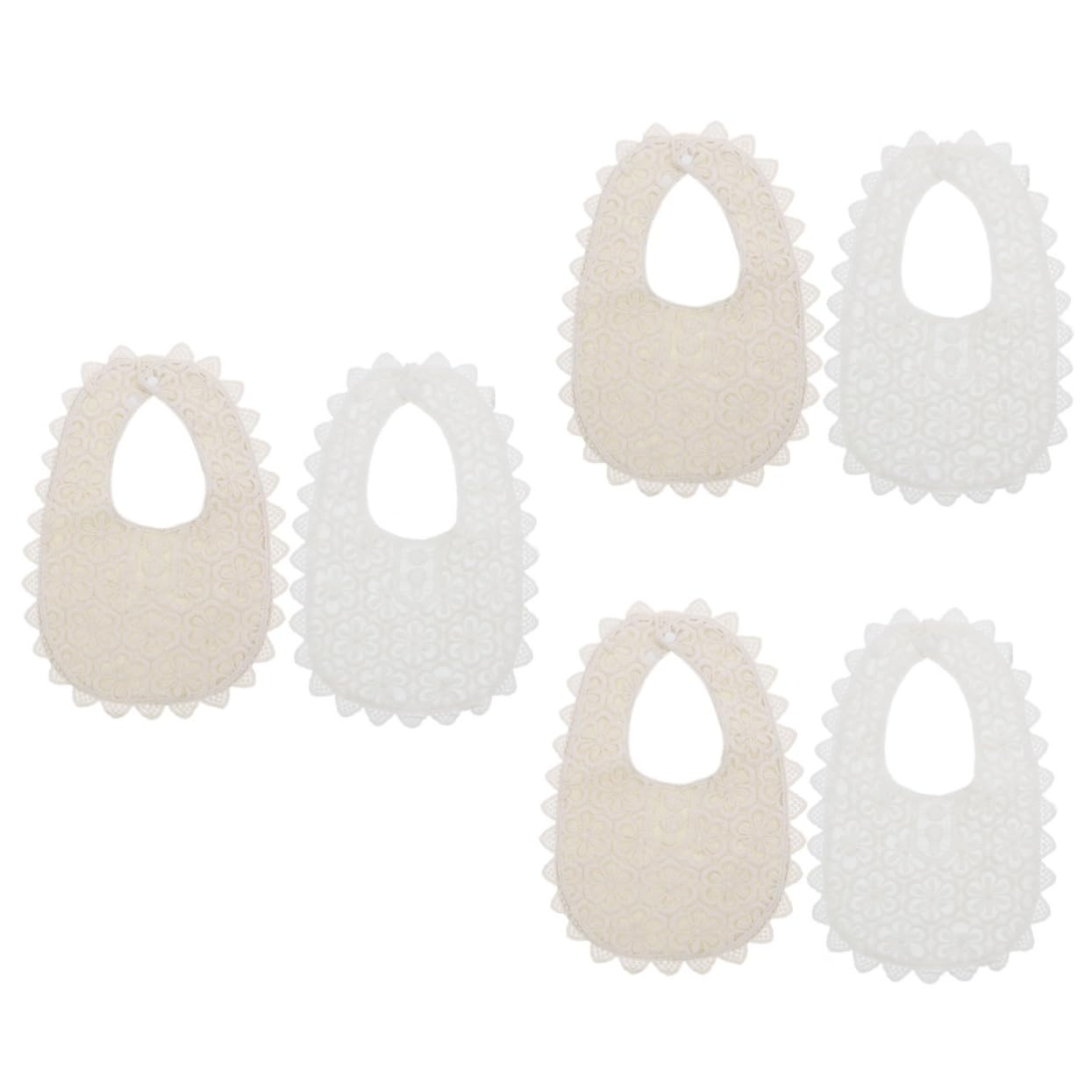 VICASKY 6pezzi Bavaglini Pizzo Per Bavaglini Di Cotone Per Saliva Design Facili Da Lavare e Trasportare Accessori Utile Per