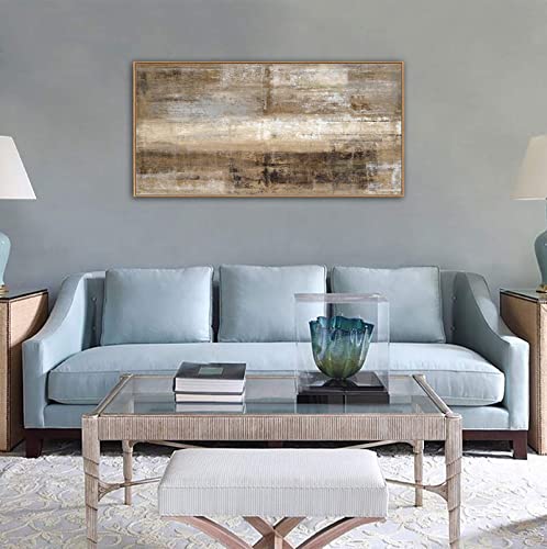Framed Abstract Wall Art Large Canvas Picture Brown Canvas Painting Artwork Vintage Abstract Canvas Prints Wall Decoration for Living Room Bedroom Office Home Wall Decor Ready to Hang 24x48in by yearainn - Image 4