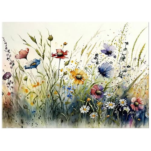 WUDWL Diamond Art Kits for Adults Beginner, Flower DIY Modern Diamond Painting Kits 5D Diamond Dots Gem Art Crafts with Tools,Round Full Drill Funny Crafts for Home Wall Decor&Gift-15.75X19.69 inch