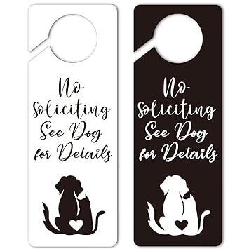 Funny No Soliciting Door Hanger Sign, 2 Pack(Double Sided) Please Do Not Disturb, Funny Office Decoration, Ideal for Offices, Spa Treatment, Law Firms, Clinics, Hotels or During Therapy, Counseling Sessions, House