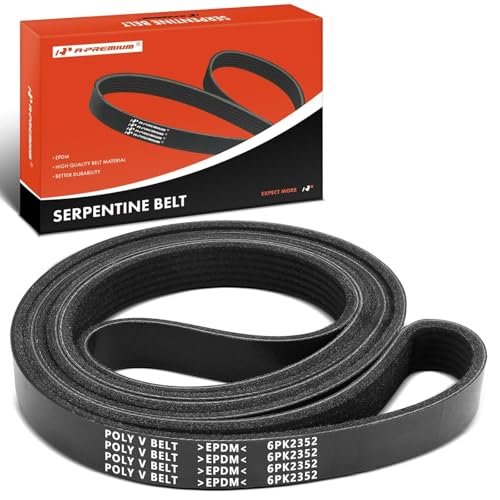 A-Premium Engine Serpentine Drive Belt Compatible with Buick LeSabre 2000-2005, Park Avenue, Riviera & Chevrolet Lumina & Hyundai Genesis Coupe & Land Rover LR3 & Mercury Marauder & Pontiac Bonneville