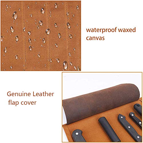 Knife Case, Waxed Canvas Chefs Knife Roll Bag, Portable Travel Tool Roll Bag, Christmas Gift For Culinary Student, Professional Chef For Men Women For Meat Cleaver, Japanese Knife For Working,Camping #TOP2