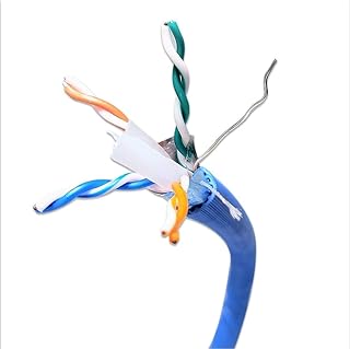 Micro Connectors 500 Feet Cat6A Solid-Shielded (STP) Bulk Ethernet (23AWG) Cable (Blue) with 20 cat6A/7 Connectors