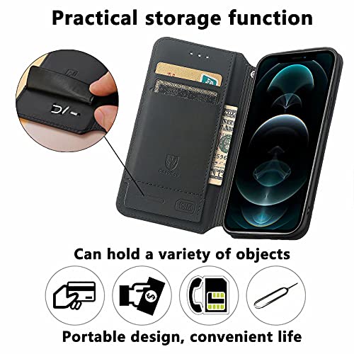 TYWZ RFID blokkeren creditcardhouders portemonnee geval voor Samsung Galaxy A22 4G, Folio PU lederen cover met modieus… - Afbeelding 5