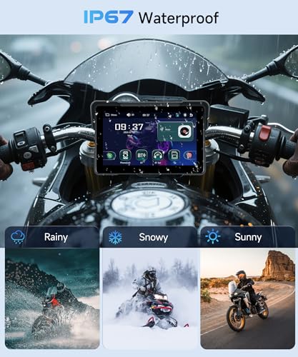 Image of 7 inch Motorcycle CarPlay GPS Navigation System, Portable CarPlay Screen