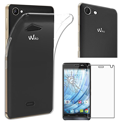 ebestStar - Coque pour Wiko Getaway, Etui Protection Silicone Transparent Antichoc, Souple Slim, Transparent + Verre Trempé