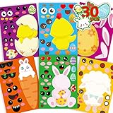 Funnlot Easter Stickers for Kids 30PCS Easter Sticker Sheets Make Your Own Easter Egg Bunny Stickers