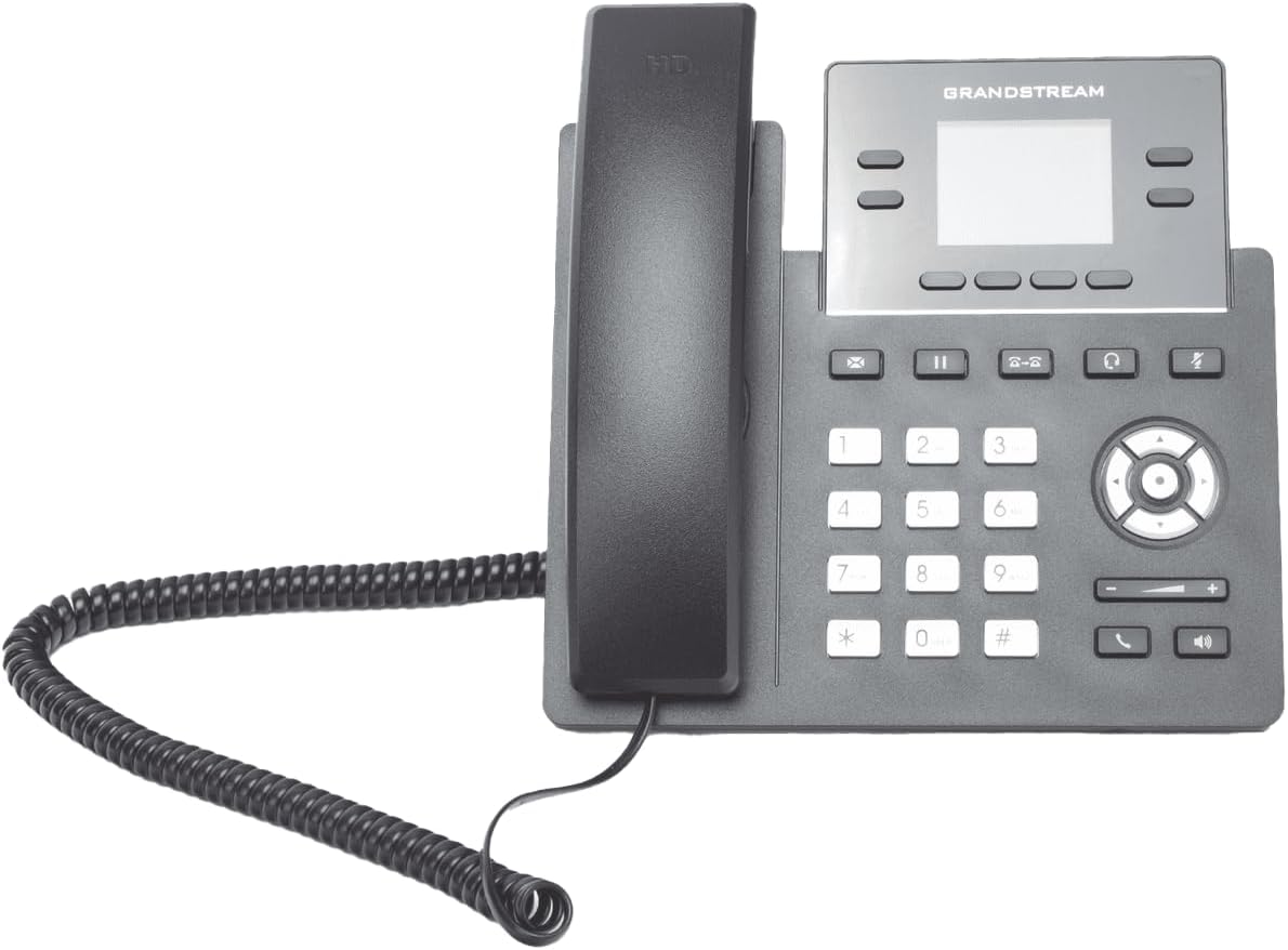 Grandstream GRP2612G IP Phone | 4 Lines, 4 SIP Accounts | 2.4-Inch Color Display | Dual-Port Gigabit Ethernet with Integrated PoE