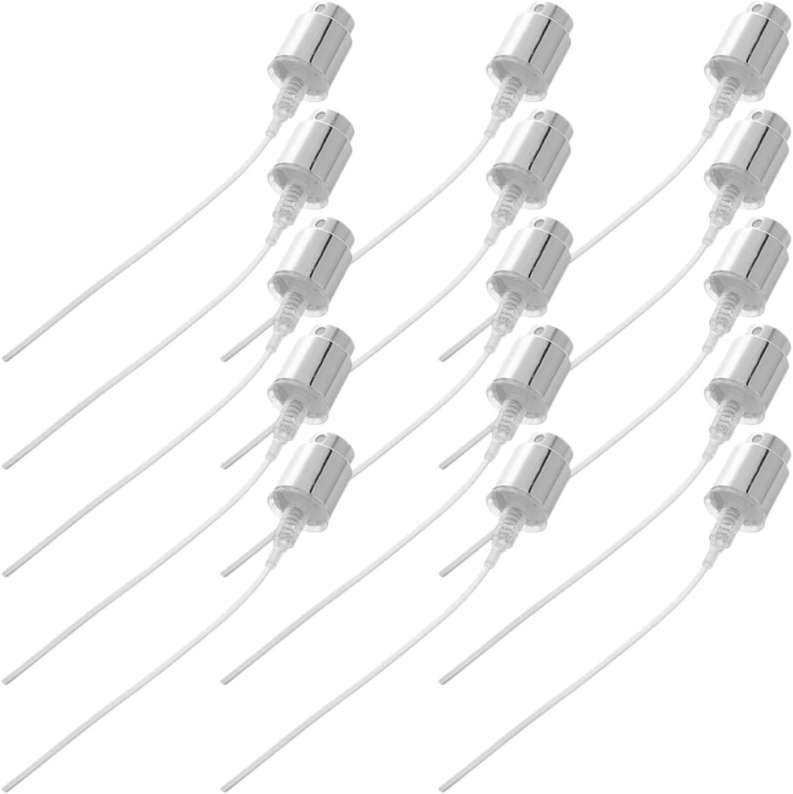 15pcs Perfume Bottle Sprayer Pump Replacement Caps Silver Plastic Mist Nozzle Heads for DIY Perfume Making Refillable Spray Bottles for Travel and Home Use