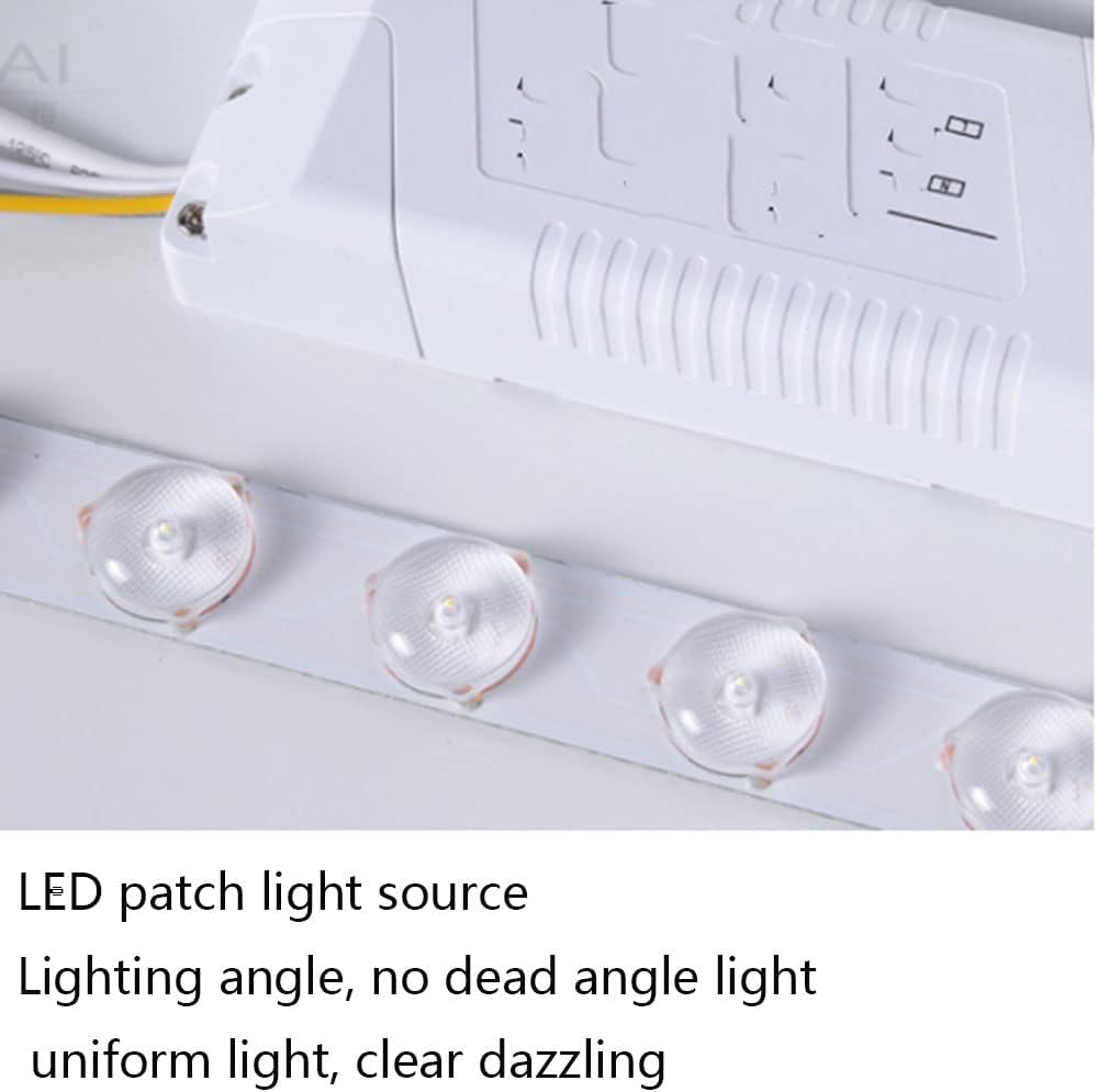 Round Led Flush Mount Ceiling Light Modern Led Ceilingron Led Ceiling Light 3 Color Temperatures in（3000K/4000K/6500K for Learning Room, Tea Room, Bathroom/Black/55Cm