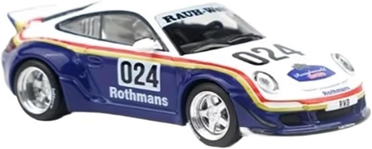 1/64 for RWB 997/Rothmans Alloy Car Model Souvenir Gift Static Display(Blue White,No Box)
