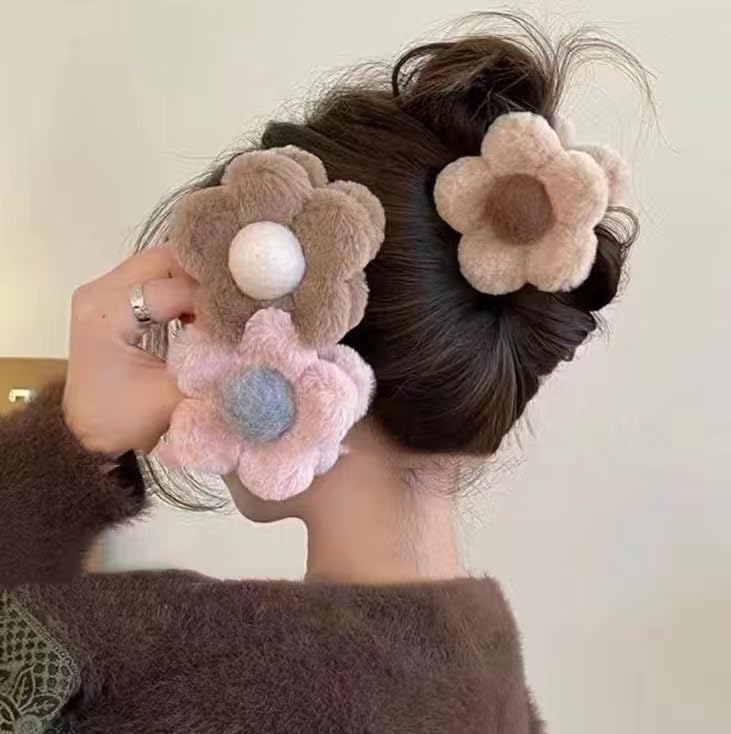 Amazon.com: Flower Hair Clips for Women Girls Cute Brown  display picture 1