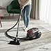 LEHMANN Zyklon Staubsauger beutellos, Leistungsstark, Doppelter HEPA-Filter für Allergiker, 2,5 L Staubbehälter, Kompakt, Bodenstaubsauger für Teppich & Hartböden, inkl. Aufsatz-Set, Schwarz/Rot