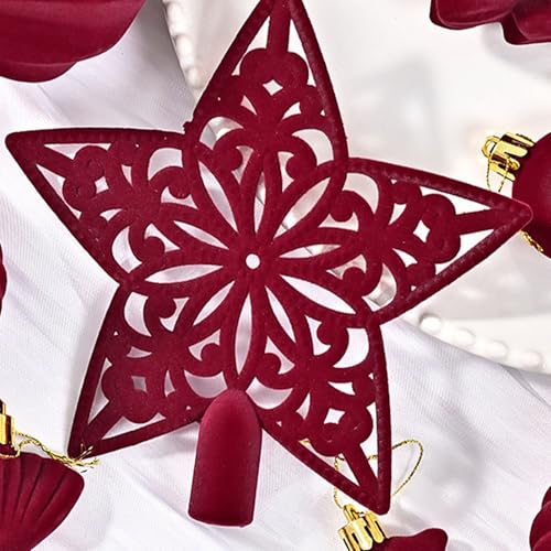 Décorations de Noël en velours pour couronne de cheminée et fête extérieure - 8