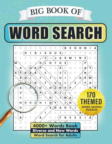 Big Book Of Word Search: 4000+ Words Book, Diverse And New Words, Word Search For Adults; 170 Themed Word Search Puzzles (Word Search Challenge Quest)