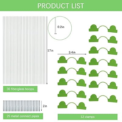 Fiberglass Long Arch Poles for Bike Tent Awning Frame Kit - Replacement Tent Rods Bar Support Rods for Hiking and Camping Tarp Poles
