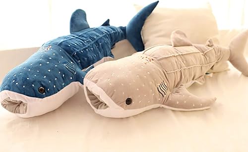 Miniatura 2 de Peluche de animal de tiburón ballena de peluche, cojín de felpa suave para sofá, cojín de espalda, almohada para abrazar para niños y adultos,