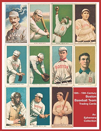 Boston Baseball Team: Trade Cards Game Ephemera Collection In Color Image Paper Print For Homemade Scrapbook Journal And Collector Book Vintage Massachusetts History Art Red Cover image 3