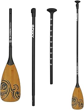 NIXY Full Carbon Fiber SUP Paddle Adjustable 3 Piece Pro Paddle with ABS Blade Edge for Stand Up Paddle Board Durable, Lightweight Floating Paddle