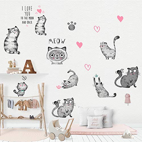 Vinilos Decorativos Gatos Cartoon MAIYU 9 Piezas miniatura 1