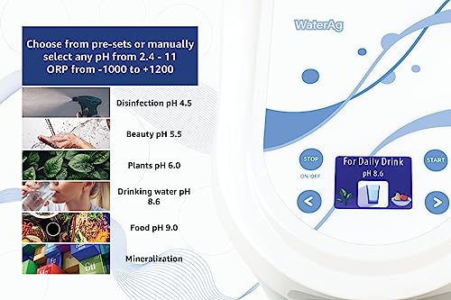 Waterag | 3 In 1 Water Ionizer | Alkaline Water Machine | Colloidal Silver Generator Kit | Alkaline Pitcher: Ph 2.4-11, Up To -1000Mv Orp | Silver: 0-20 Ppm, Silver Rods 9999 Pure | Acidic Water #TOP2