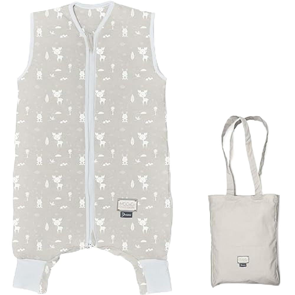 MOOVO by Nuvita 90200 | Sacco Nanna con Piedini e Calzini Antiscivolo Pieghevoli, in Cotone Biologico, certificato OEKO TEX, TOG 2.5 | Taglia: 2 anni| Beige