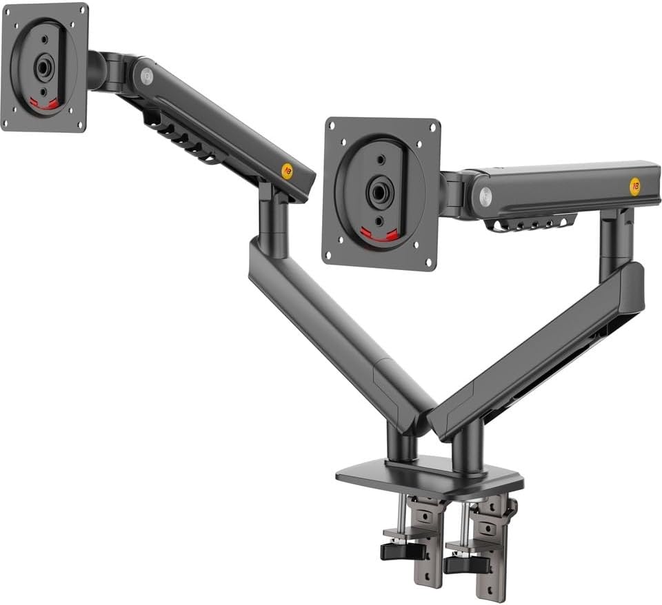 NB North Bayou Dual Monitor Desk Mount Stand Full Motion Swivel Computer Monitor Arm for Two Screens 17-27 Inch with 4.4~19.8lbs Load Capacity for Each Display F160