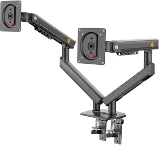 North Bayou Dual Monitor Desk Mount Stand Full Motion Swivel Computer Monitor Arm Gas Spring fits 2 Screens up to 27'' 14.3lbs Each Monitor