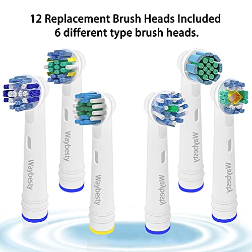 Replacement Toothbrush Heads Compatible For Oral B Braun,Precision Electric Toothbrush Heads With White Clean Brush Heads Refill For Oral-B 7000/Pro 1000/9600/ 5000/3000/8000(12 Pack)  #TOP6