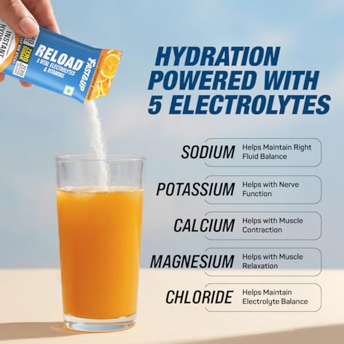 Image of Fast&Up Reload Electrolytes Powder Sachets | Zero Added Sugar Hydration Drink with 5 Essential Electrolytes Vitamin C & B12 | Summer Heat, Workout Recovery, Travel & Wellness | Assorted Pack of 20 Sachets