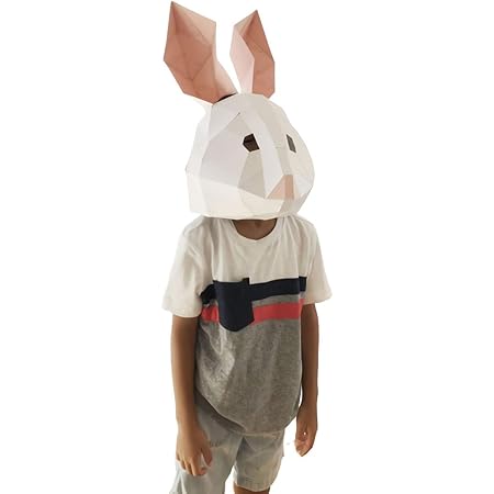 Amazon うさぎマスク かぶりもの 動物おもしろかわいい手作りペーパークラフト 大人用 ウサギ被り物 知育玩具 仮装衣装 ペーパーアート 通販
