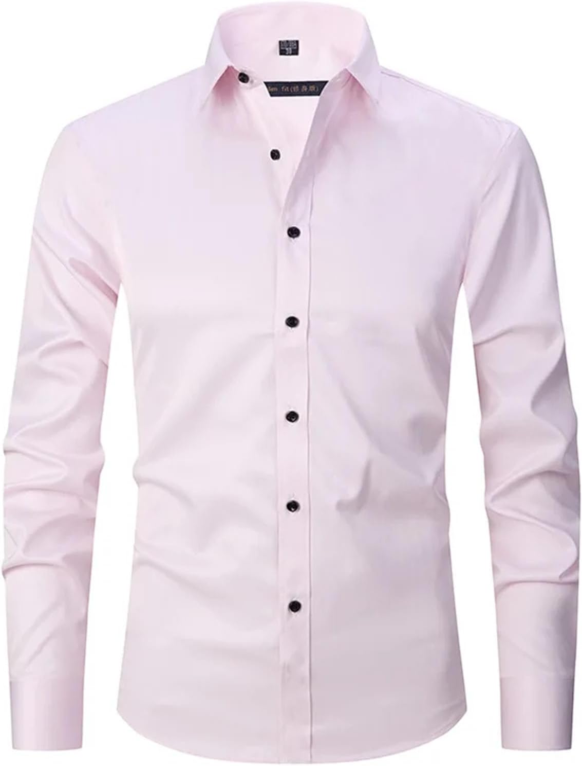Mens Social Shirt Slim Business Dress Long Sleeve Casual Formal Elegant Blouse Top Male Career Clothing