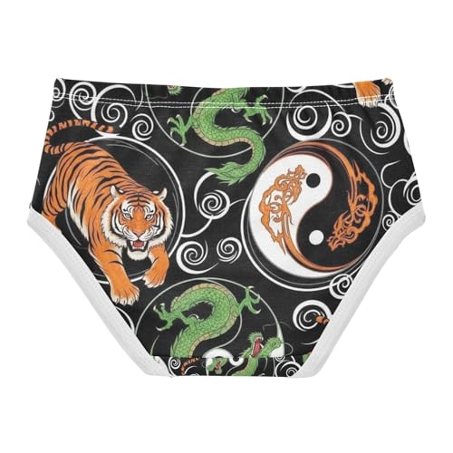 Tiger Green Dragon Girls Panties, Toddler Girl Panties, Cotton Underwear Girls, 2–8 Years2