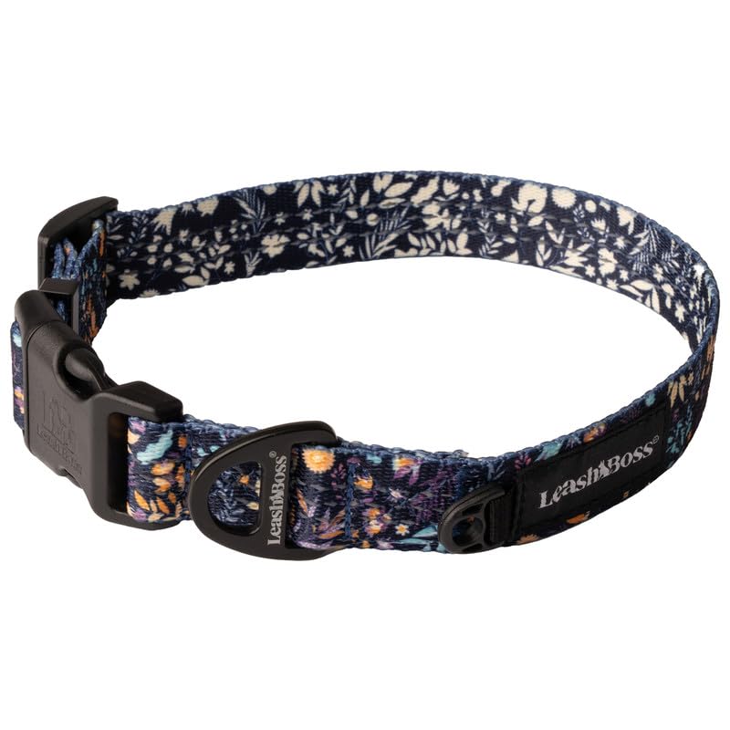 Leash Boss Patterned Reflective Dog Collar, Pattern Collection, Colorful Dog Collar with Triple Reflection Threads for Small, Medium and Large Dogs