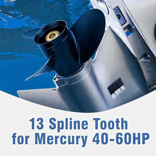 Image of Upgrade OEM 13 Spline Tooth Aluminum Outboard Boat Propeller for Mercury Motos 30 /35 /40 /45 /50 /55 /60 /70HP, Rh