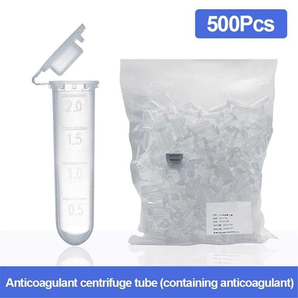 Tubo de centrífuga de vacío de 0,5/1,5/2 ml, botella de muestra, tubo LEP de plástico, laboratorio(2ml-500PCS)