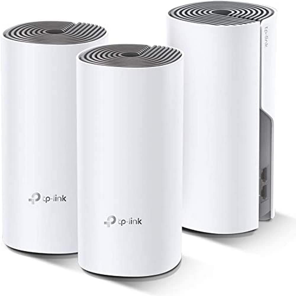 TP-Link Deco WiFi Mesh Deco E4(3-Pack) Puissant pour Toute la Maison, Couverture WiFi & Deco WiFi Mesh performant Deco M4(1-Pack), Boitier Additionnel, Couverture WiFi de 140㎡ Supplémentaires