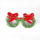 Doofiary 2 Pcs Christmas Glasses Glitter Holiday Party Glasses Frames Christmas Decoration Accessories Costume Eyeglasses for Christmas Parties Holiday Favors (One Size Fits All)