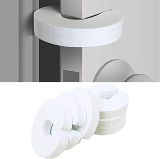 6 topes para puerta de bebé, de espuma, color blanco, para protección de los dedos de los niños