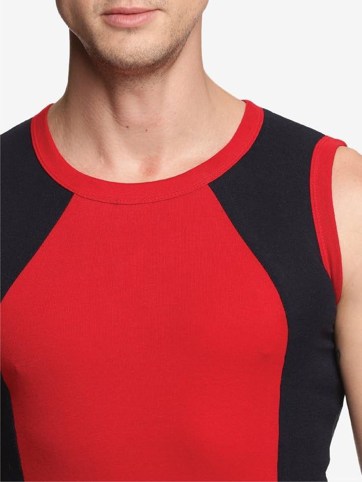 Image of Genx Men's Super Combed Cotton Gym Vest with Sports Style (Pack of 2) (Color May Vary)