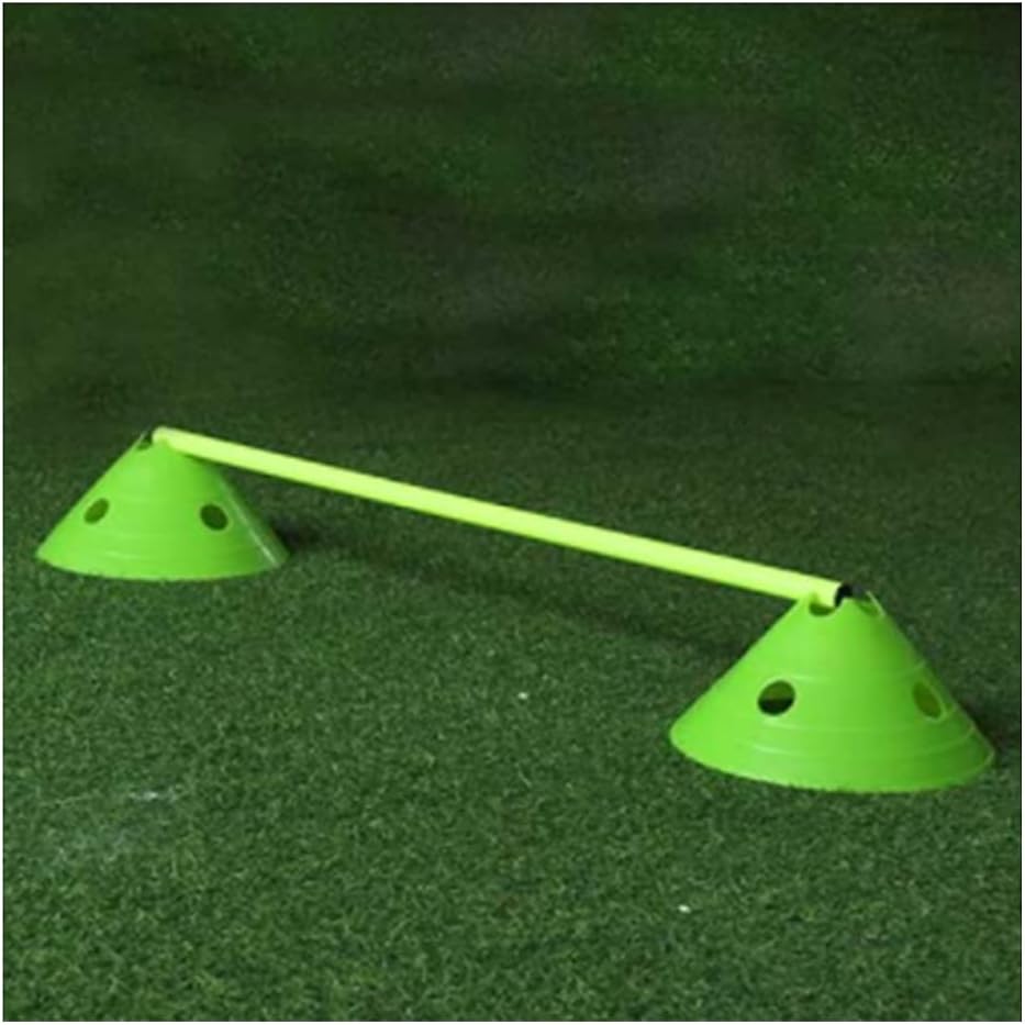 Agility Training Cone 10 Disc Cones and 5 Rods, Soft Plastic Children's Football Agility Training Equipment, Step-Resistant and Stackable (Color : Green)