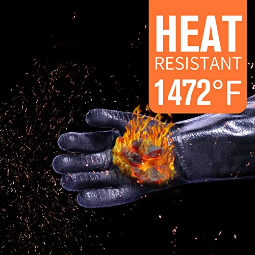 Bbq Grill Gloves/Oven Mitts Heat Resistant - 18 Inch 1472℉ Barbecue Gloves Heat Proof For Men & Women - Smoker Gloves For Grilling - Waterproof/Fireproof/Oil Resistant #TOP1