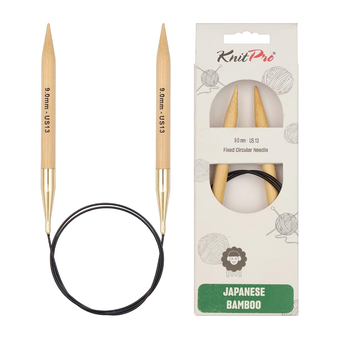 KnitPro Bamboo Circular Needle 60cm 9.00mm - 3pcs