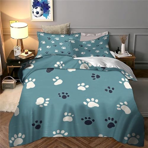 Housse de couette imprimé 3D super douce anti acariens pour lit double
