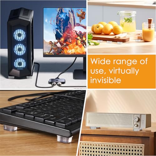 Rubber Feet for Cutting Board, 20PCS Rubber Bumpers Self Adhesive, Clear Rubber Bumper Pads, Square Adhesive Bumper Pads for Speakers, Laptop, Appliances 0.78