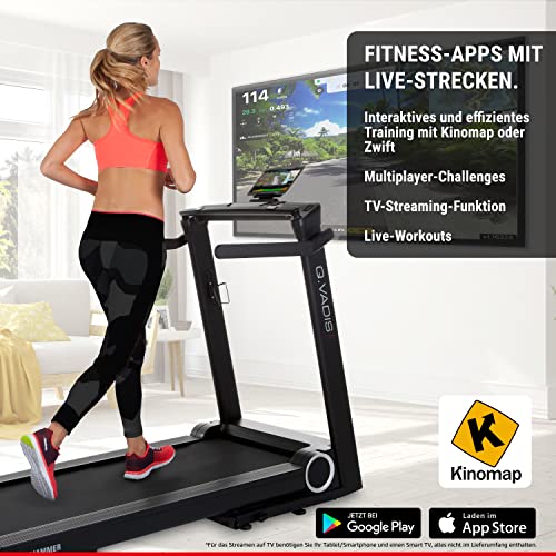 HAMMER Laufband Q. VADIS 7.0, 90% vormontiertes Laufband, senkrechte Klappfunktion, LCD-Anzeige, App-Steuerung, Kinomap… – Bild 4