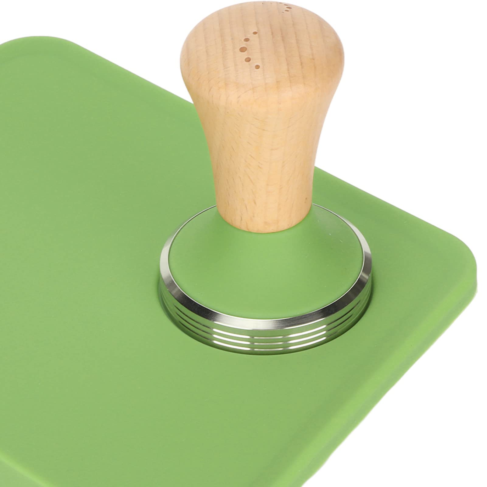 Wakects Tappetino Antipolvere per caffè Tappetino Antimanomissione in Silicone con Manico in Faggio 207 X 145 X 40 Mm Antipolvere Antiolio con Fessura Antimanomissione per la Postazione caffè dei