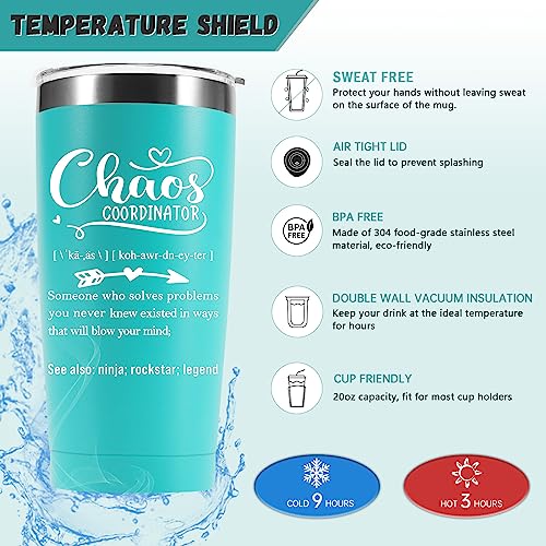 Chaos Coordinator Gifts For Women - Thank You Gifts For Women Teacher Boss Lady - Appreciation Gifts For Coworker Teacher Nurse Coach Office Secretary - Unique Birthday Gifts For Women - 20Oz Tumbler #TOP1