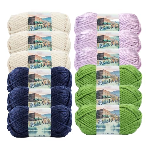 Image of Lion Brand Yarn, Hometown Super Bulky Yarn, Preppy Pack, 12 Skeins