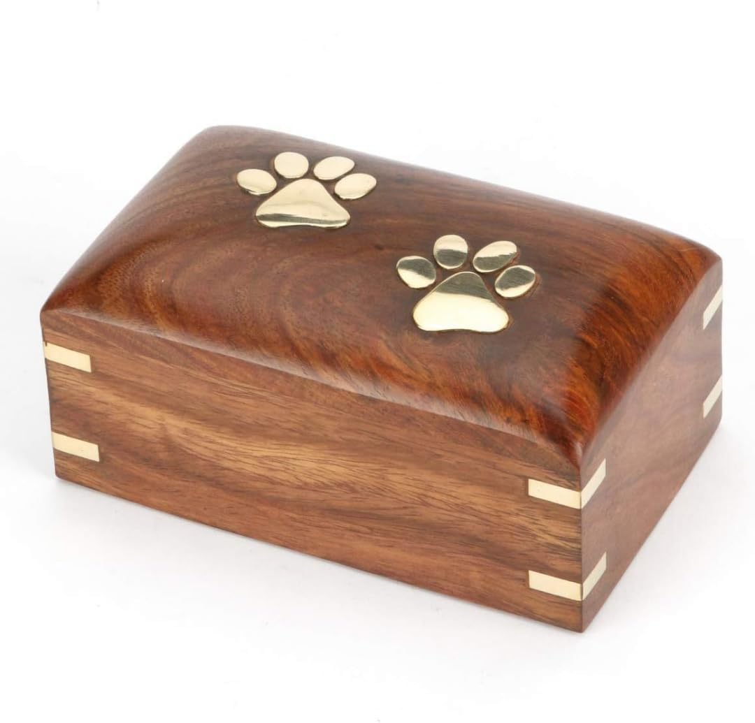 AZQAAN HANDICRAFT Rosewood Cremation Box Pet Urn Peaceful Pet Memorial Keepsake Urn for Ashes